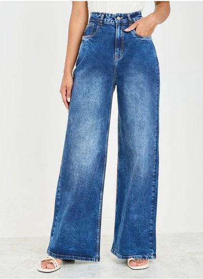 اشتري High Rise Wide Leg Jeans في السعودية