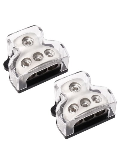 اشتري 2PCS 3 Way Power Distribution Block,1x 0 Gauge in,3X 4 Gauge Out,Amp Distribution Connecting Block for Car Audio Splitter O-073-2PCS في الامارات