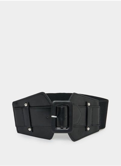 Buy Waist Wide Belt with Rivet Detail in Saudi Arabia