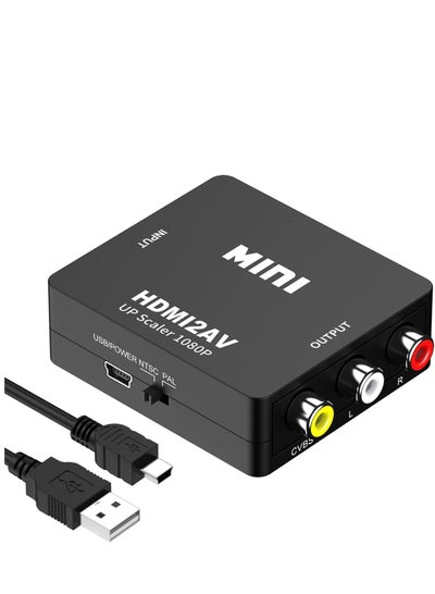 Buy HDMI to AV Converter, HDMI to RCA Adapter, 1080p HDMI to AV 3RCA CVBs Composite Video Audio Converter Adapter for TV in Saudi Arabia