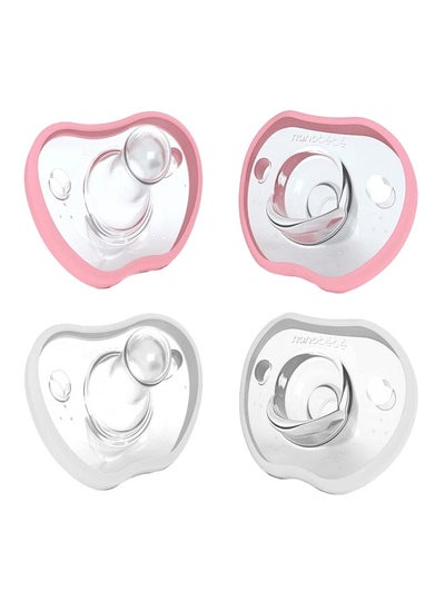 Buy Pack Of 4 Baby Pacifiers, 3 - 6 Month, Pink/White in UAE