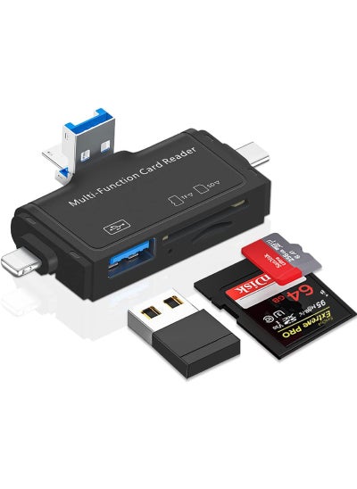 اشتري قارئ بطاقة SD 7 في 1 محمول OTG USB 3.0 محول بطاقة ذاكرة فلاش بفتحة مزدوجة يدعم TF SD Micro SD SDXC SDHC لنظام التشغيل Mac Windows Linux Chrome PC والهواتف الذكية والكاميرا والكمبيوتر المحمول في الامارات