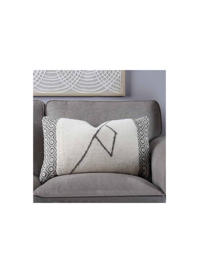 Buy Indiana Abstract Wool Filled Cushion 40x65cm-natural in UAE