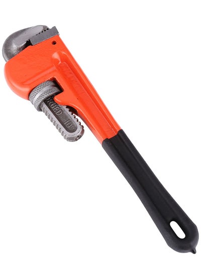 Buy Heavy Duty Pipe Wrench 24 Inch| Straight Pipe Wrench with Drop Forged| Heat-Treated Cr-Mo Floating Hook Jaw and Ductile Casting Iron I-Beam Handle, Orange/Black in Saudi Arabia