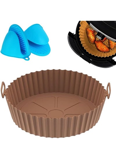 اشتري inch Air Fryer Silicone Pot,Food Safe Air Fryer Oven Accessories,Replacement for Paper Liners,Reusable Air Fryer Silicone Basket Air Fryer Pan Bowl for Frying, Baking, Cooking في الامارات