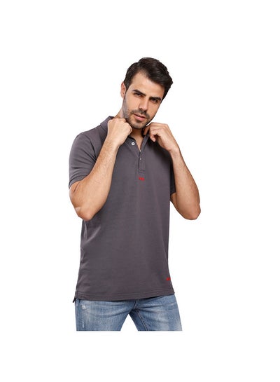 اشتري COUP Regular Basic Polo Shirt For Men - Charcoal - S في مصر