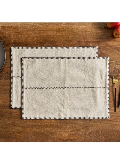 اشتري Naturio 2-Piece Stitch Table Placemat Set 48 x 33 cm في السعودية