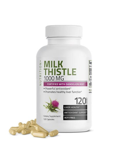 اشتري Milk Thistle Capsules 120 count 1000mg, Protect The Liver, Soreness and Weakness in The Waist and Knees, Fortified with Dandelion Root for Natural Antioxidant, Dietary Supplement في السعودية