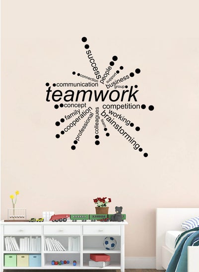 Buy Teamwork Quote Wall Decal - Wall Arts Home Decor - Wall Sticker | Size: 60x60cm by Spoil Your Wall | Color: Black in UAE