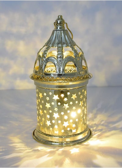 Buy Modern Ramadan Candle Lantern Quality For The Perfect Stylish Home Gold 27X13 centimeter in Saudi Arabia