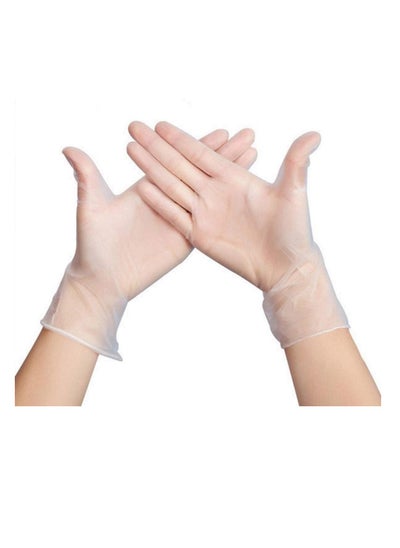 اشتري ECVV Disposable Transparent Vinyl Gloves, Non-sterile, Food Safe, Latex Free, Latex Free, Virus Protection, Protective Gloves, Premium Quality for Everyday Use (Box of 100 Gloves) (Medium) في السعودية