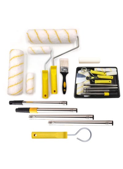 Buy 12-Piece Paint Roller set with 5 Roller Covers, Paint Roller set with Extension Pole for Painting Walls, Ceilings, Doors, Trim in Saudi Arabia