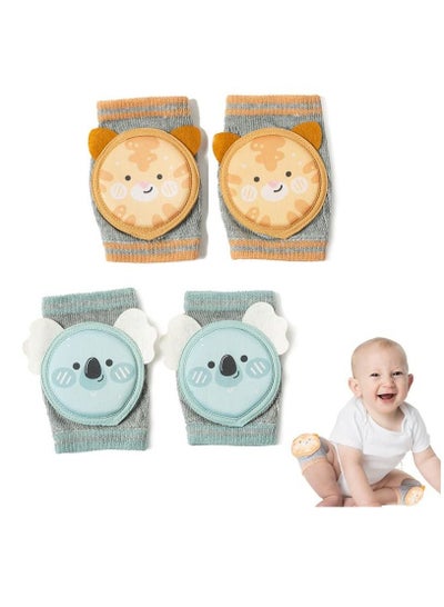 Buy 2 Pairs Baby Knee Pads for Crawling, Baby Knee Protectors Breathable Crawling Knee Pads with Sponge Pad, Anti-Slip Knee Pads Leg Warmers Protective Cover for Unisex Babies Infant Toddler in Saudi Arabia