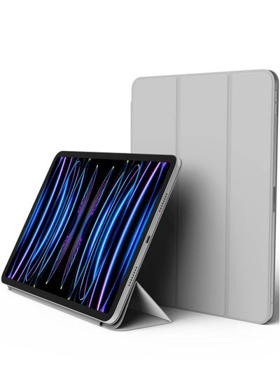 اشتري Magnetic Folio for iPad Pro 11 inch 4th Generation (2022) 3rd Gen (2021) 2nd Gen (2020) case cover - Light Grey with Auto Sleep and Wake function في الامارات