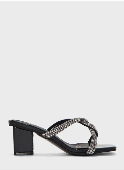 Buy Diamante Twisted Detail Mule Sandal in UAE