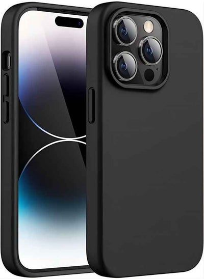 Buy Magnetic Silicone Case for iPhone 14 Pro Max 6.7-Inch, Compatible with MagSafe,Silky-Soft Touch Full-Body Protective Phone Case, Shockproof Cover with Microfiber Lining Black in UAE