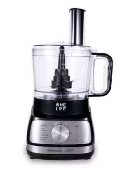 Buy Food processor 1000 W Bowl 2 Liter BPA Blender 1.5 Liter with Mill FP1001BS Stainless Black in Egypt