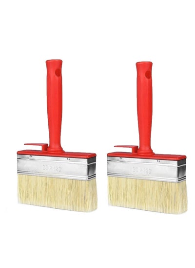 Buy 2 Pack Paint Brushes/Fence Paint Brushes Set, Renovation Tools, Wall Painting Tools, Removable Block Brushes 120 Mm Fence Brush Paint Decking Brush (Red) in Saudi Arabia