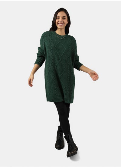 اشتري AE Oversized Cable Knit Sweater Dress في مصر