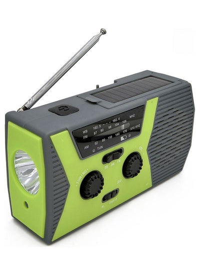 Buy Hand Crank Radio With Bluetooth Speaker And LED Light LU-HV11-23 Green/Black in UAE