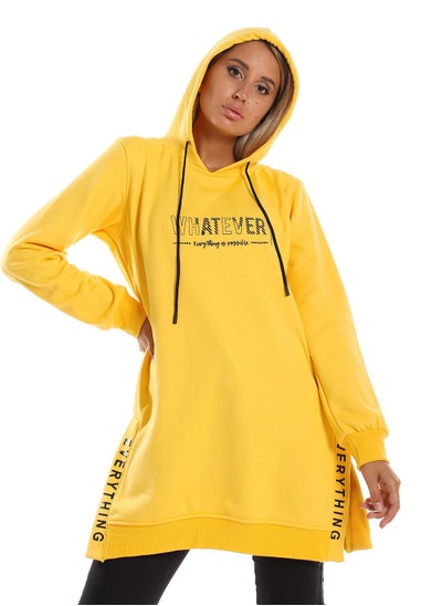 اشتري Woman  Printed Long Hoodie With Two Open Side في مصر