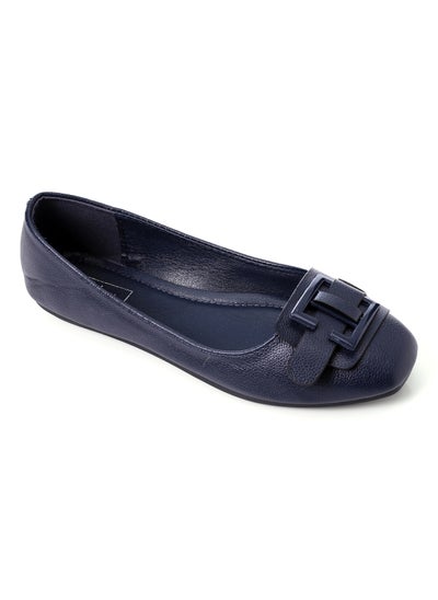 Buy Slip On Plain Blue Flats With Front Buckle in Egypt