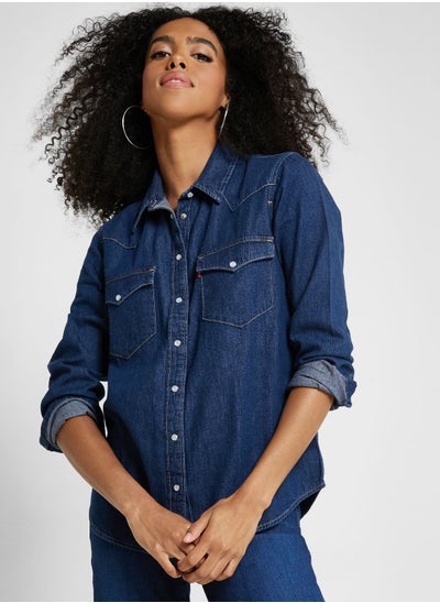 Buy Pocket Detail Denim Shirt in UAE