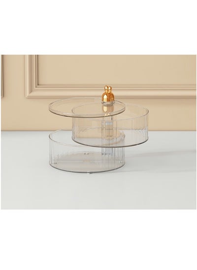 Buy 2 Tier Serving Platters,360°nuts plate with lid（Clear） in Saudi Arabia