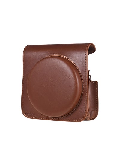 Buy Protective Case PU Leather Bag with Adjustable Strap for Fujifilm Instax Square SQ6 Instant Film Camera Brown in UAE