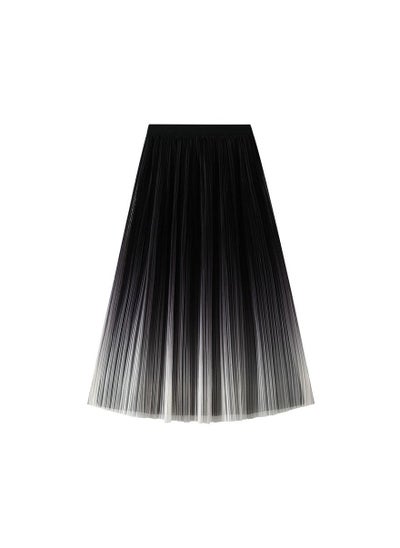 اشتري Women's Gradient Pleated Half Length Skirt Black في السعودية