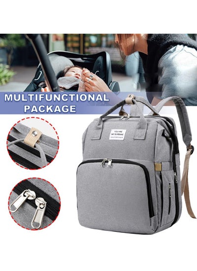 Buy Baby Diaper Bag Backpack Multifunction Diapers Changing Station for Boys Girls Outdoor and Travel Infant Shower Gifts Large Capacity 900d Oxford USB Port Grey in UAE