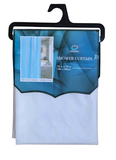 Buy Waterproof Polyester Shower Curtain With 12 Hooks 180*180CM in Egypt