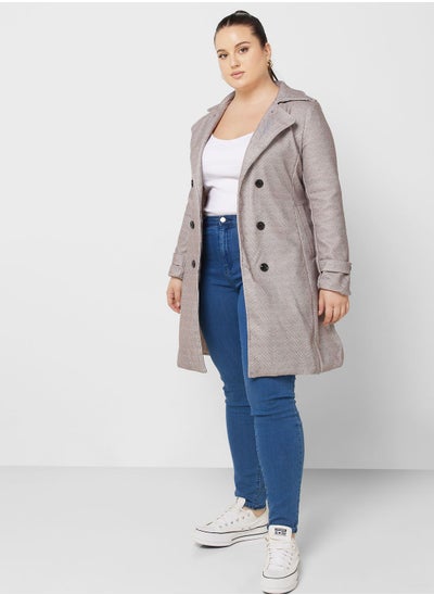 Buy Double Breasted Belted Coat in Saudi Arabia