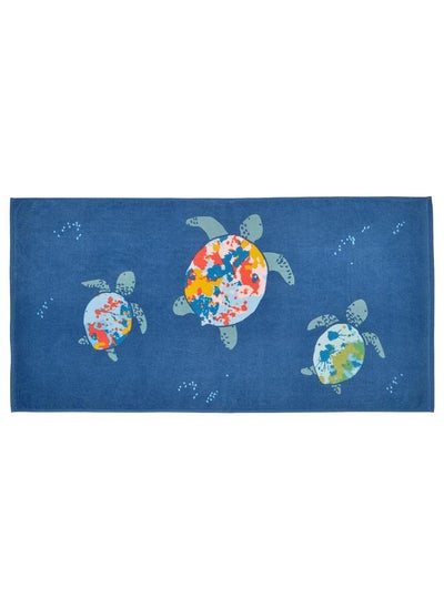 Buy Bath Towel, Turtle Pattern/Dark Blue, 70X140 Cm in Saudi Arabia