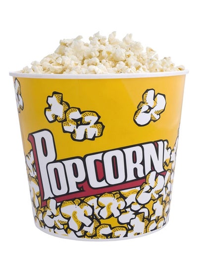 اشتري Home Pro Retro Style Plastic Popcorn Cup For Movie Night Popcorn Bucket Movie Popcorn Containers Perfect For Carnival Circus Party (Yellow - 2.5L) في الامارات