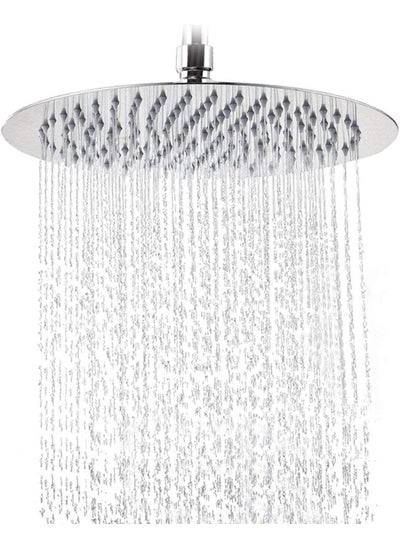 اشتري High Pressure Shower Head, Round Stainless Steel Adjustable High Flow Rainfall Showerhead, Pressure Boosting Design (8 Inch, Chrome Finish) في الامارات