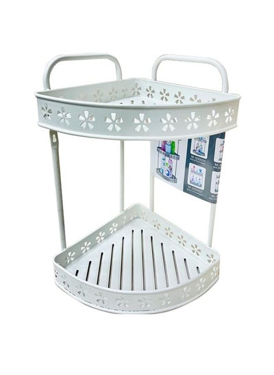 Buy Bathroom Corner Organizer Shelf 2 Shelf in Saudi Arabia