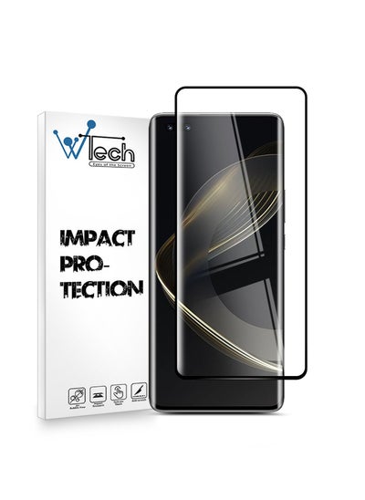 Buy Premium E2E Full Surface Full Glue Tempered Glass Screen Protector For Huawei Nova 11 Pro 4G Clear/Black in UAE