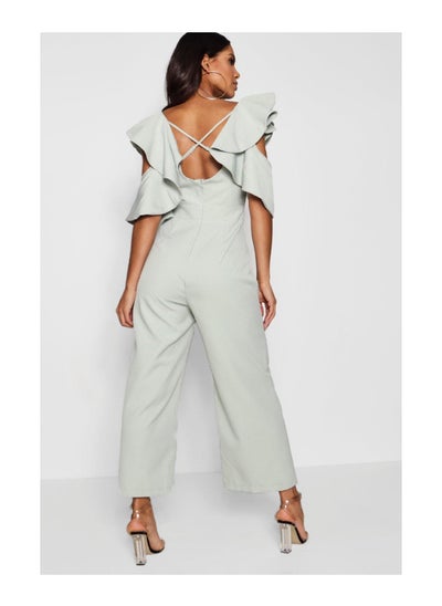 Buy Statement Ruffle Cross Back Jumpsuit in UAE