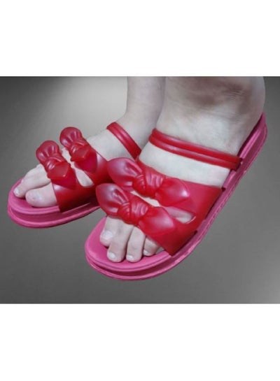 Buy Women's slipper, silicone cover, and a medical rubber sole, burgundy color in Egypt