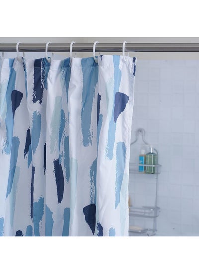 Buy Martina Shower Curtain With Hooks 180x180cm-Blue in UAE