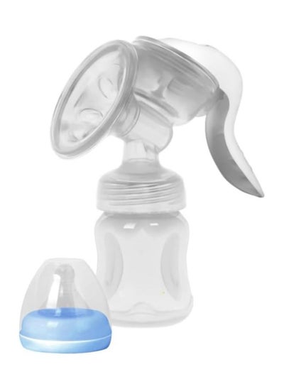 Buy Manual Breast Milk Pump, 150 Bottle, Silicone Nipple, Blue in Egypt