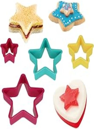 Buy Metaltex 25.91.20 Star Shape Nesting Cookie Cutters in Assorted Sizes, Set of 4, Multi-Colour, Stainless Steel in Egypt