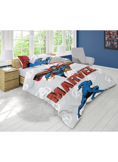 اشتري 2-Piece Marvel Avengers Twin Kids Bedding Set Includes 1xReversible Comforter 165x230cm, 1xPillowcase 50x75cm Super Soft & Fade Resistant Celebrate Disney 100th Anniversary in Style في الامارات