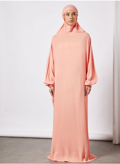 Buy Praying Dress In Plain Color With Attached Veil in Saudi Arabia