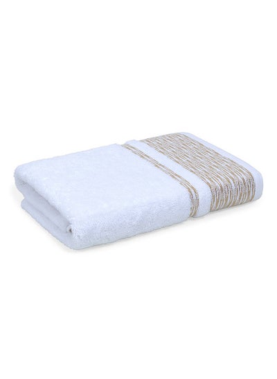 اشتري Rays Lurex Bath Towel, Ivory & Gold - 500 GSM, 140x70 cm في الامارات