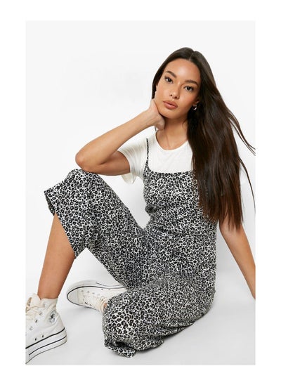 Buy T-Shirt and Leopard Print Cami Jumpsuit 2 In 1 Set in UAE