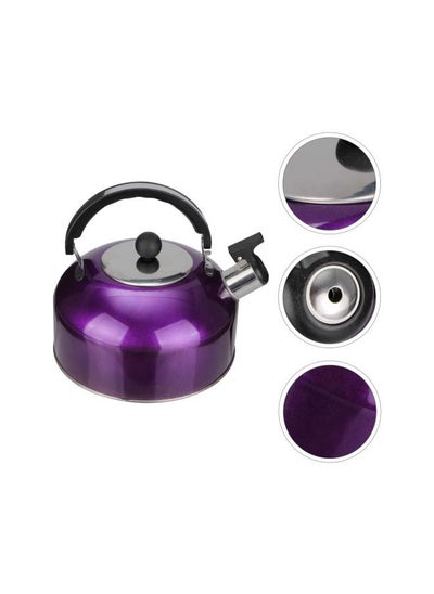 اشتري Whistling coffee kettle Tea Kettle Stove Top Stainless Steel Teapot Water Kettle Coffee Kettle Tea Maker with Handle for Home Outdoor Camping Hiking stove top teapot Purple stainless steel tea kettle في الامارات