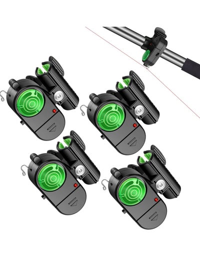 Buy 4 Pack Fishing Bite Alarm,Sensitive Electronic Fishing Bite Sound Alarm, Sound Bite Alert Bell with LED Lights Fishing Bells Clip On Fishing Rod for Daytime Night Carp Fishing Outdoor in UAE