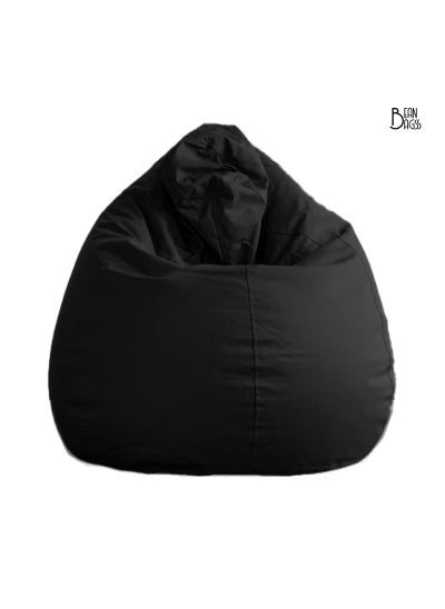 Buy PVC Black Bean Bag Filled Multi Purpose Faux Leather Bean Bag For Kids & Adult in UAE